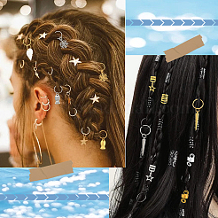 120 шт. 12 стиля дреды из сплава и железа украшения для волос кольца&nbsp;OHAR-SC0001-18A