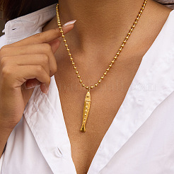 Collane da donna con ciondolo a forma di pesce in acciaio inossidabile 304 e catena a sfere.&nbsp;WG7B986-02