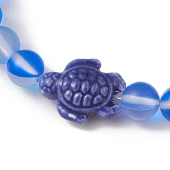 Эластичные браслеты из синтетического лунного камня толщиной 8 мм&nbsp;BJEW-JB10308-02