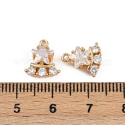 Латунные микропаве прозрачные кубические циркониевые подвески&nbsp;KK-C115-20G