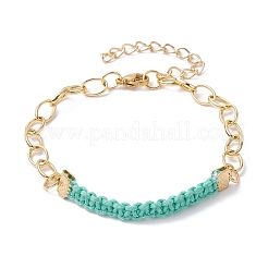 Braccialetti a maglie intrecciate con corde di cotone cerato&nbsp;BJEW-JB09963