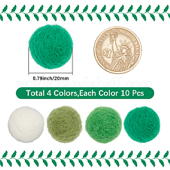 40 pz 4 palline di feltro di lana colorate&nbsp;DIY-SC0029-40F