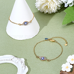 2 шт. браслеты с эмалированным сплавом от сглаза&nbsp;BJEW-ME00006