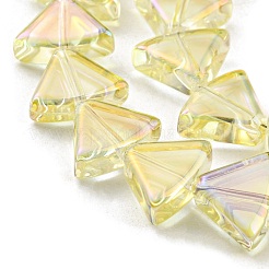 Fili di perle di vetro trasparente placcato completamente arcobaleno&nbsp;EGLA-G037-08A-FR02