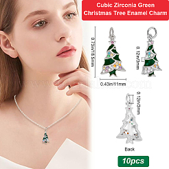 Pendentifs en laiton et zircone cubique sur le thème de Noël&nbsp;ZIRC-BBC0003-04P