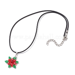 3 pièce 3 styles de colliers pendentifs en cornaline naturelle (teinte et chauffée) et en jade malaisien teinté et en quartz rose et en flocon de neige en verre&nbsp;NJEW-JN05054