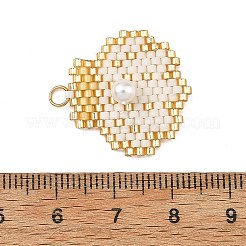 Colgantes de cuentas de semillas de vidrio y perlas de concha&nbsp;PALLOY-MZ01437-01