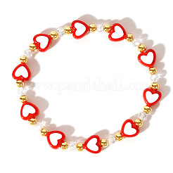 Stretch-Armbänder aus Acryl-Herzperlen&nbsp;LS-OE2988-1