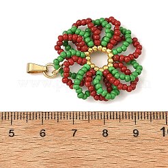 Colgantes de cuentas de vidrio navideñas&nbsp;PALLOY-MZ01456