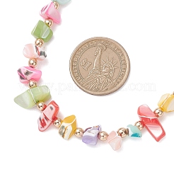 Ожерелья из натуральных бусин из окрашенных самородков и круглых гальванизированных синтетических немагнитных гематитовых бусин для женщин&nbsp;NJEW-JN05801-03