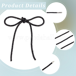 7.1 Yard (ca. {91} cm) runde Kordel aus GlasStrassen und synthetischem Gummi&nbsp;DIY-GF0013-74C