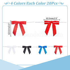 80 шт. 4-х цветные полиэстеровые упаковочные ленты-банты&nbsp;AJEW-AR0002-81