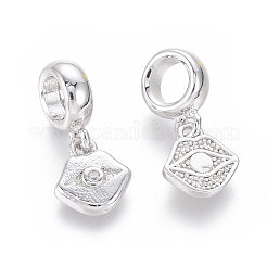 Латунь микропаве прозрачный кубический цирконий европейские подвески с подвесками&nbsp;ZIRC-G153-02P