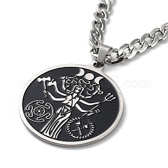 Ожерелье с эмалированной подвеской из нержавеющей стали 201&nbsp;NJEW-K253-20P