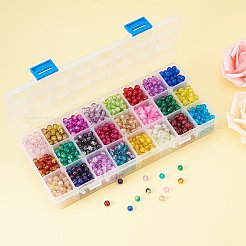 Perle di vetro crackle verniciate a spruzzo&nbsp;CCG-PH0002-01-6mm