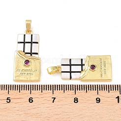 Латунные подвески с эмалью из кубических цирконий&nbsp;KK-G549-03G