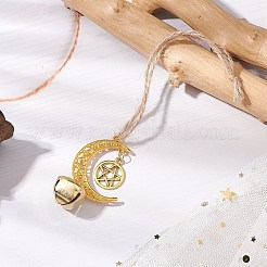Pendentif lune en alliage avec décoration en forme d'étoile&nbsp;HJEW-JM02415-01