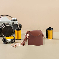 2 шт. 2-цветный прямоугольный чехол для камеры из искусственной кожи с подвеской-украшением&nbsp;AJEW-CL0002-26