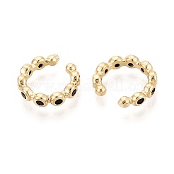 Серьги-каффы из латуни с паве из кубического циркония&nbsp;EJEW-T049-03A-G