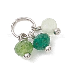 5 шт. 5 вида окрашенных натуральных малазийских нефритовых граненых бусин-подвесок в форме ронделей&nbsp;PALLOY-JF04898-02