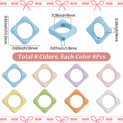 32шт. 8-цветная рамка из сплава для бусин с покрытием из запекаемой краски&nbsp;FIND-SP0004-50B