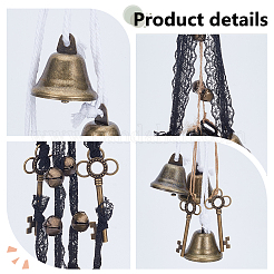 4 pendentif décoratif en forme de cloche de sorcière en fer&nbsp;HJEW-OC00094