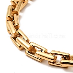 Collana a catena con maglie rettangolari in acciaio inossidabile 304 placcata ionica (ip) per uomo&nbsp;NJEW-E038-08G