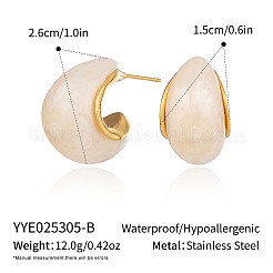 Серьги-гвоздики в форме капли из нержавеющей стали 304&nbsp;GM6484-2