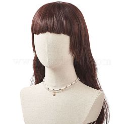 Colliers de jade blanc naturel et de perles de cristal&nbsp;NJEW-JN04137