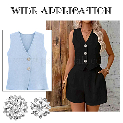 16 шт. 2 стиля латунных пуговиц со стразами на ножке&nbsp;FIND-AR0006-56