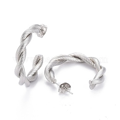 Полукольца из нержавеющей стали 201&nbsp;EJEW-F257-07P