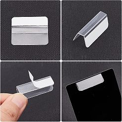 Прозрачные пластиковые самоклеющиеся язычки для подвешивания&nbsp;LS-CDIS-WH0008-02