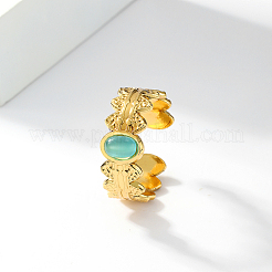 Стильные овальные кольца-манжеты из нержавеющей стали 201 с неровной текстурой&nbsp;LI2360