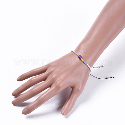Bracciali perline intrecciati in filo di nylon regolabile&nbsp;BJEW-JB04371