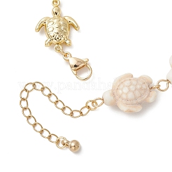 Armbänder aus synthetischem Türkis und Gliederkette aus Edelstahl 304 für Damen&nbsp;BJEW-JB13507