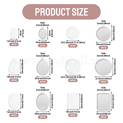 12 шт. 6 стиля подвески из нержавеющей стали 304 с кабошонами&nbsp;STAS-TA0003-21
