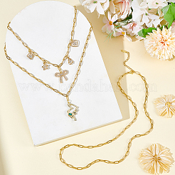 4 collar de cadena con clip de acero inoxidable 304 de 4 tamaños&nbsp;NJEW-GA00001