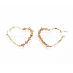 Долговечные серьги-кольца из нержавеющей стали 304 с покрытием и проволочной обмоткой&nbsp;LS-EJEW-D250-01B-G