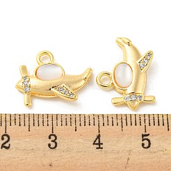 Латунь микропаве фианиты с подвесками-ракушками&nbsp;KK-Q809-15G