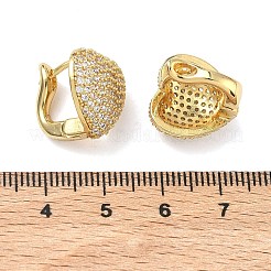 Boucles d'oreilles créoles en laiton zircon cubique micro pavé&nbsp;EJEW-C182-03G