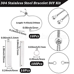 Kit fai da te per realizzare braccialetti scorrevoli in acciaio inossidabile 304&nbsp;DIY-BBC0003-17