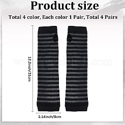 4 пара перчаток без пальцев из акриловой пряжи двух цветов&nbsp;AJEW-GF0010-88