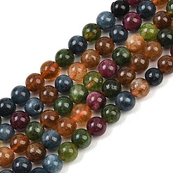 Бусины из натурального зеленого нефрита с имитацией турмалина&nbsp;G-B046-08D-6mm