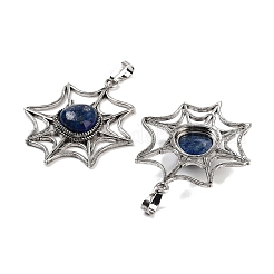 Natürliche Lapislazuli-Anhänger mit Spinnennetz&nbsp;G-Q163-09AS-03