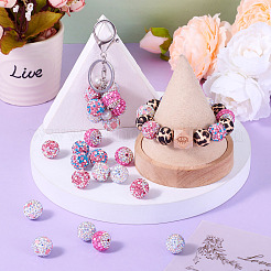 20шт 5 бусины со стразами из полимерной глины&nbsp;CLAY-TA0001-32