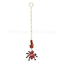 Decorazioni pendenti con perline di vetro e turchese sintetico tinto a tema Halloween&nbsp;HJEW-MZ00282-02