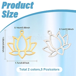 10 шт. подвески из нержавеющей стали 304 двух цветов&nbsp;STAS-YW0003-48
