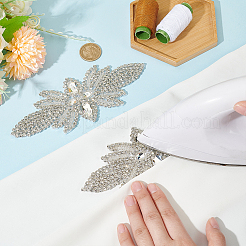Tissu de graines de verre de fleur coudre sur des appliques&nbsp;PATC-WH0008-92A