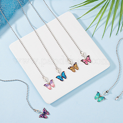 12 шт. 6 цвета бабочка сплав эмаль подвески потолочный вентилятор тяга удлинители цепи&nbsp;HJEW-GO00070