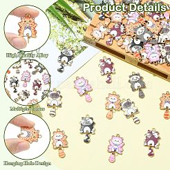 35pcs 7 colgantes de esmalte de aleación de colores&nbsp;ENAM-CJ0007-32